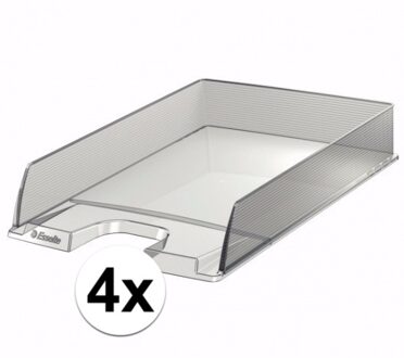 4x stuks brievenbakjes transparant A4 formaat