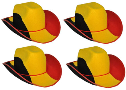 4x stuks cowboyhoed supporter Belgie