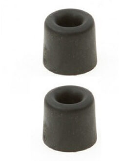 4x stuks deurbuffer / deurstopper zwart rubber 35 x 30 mm - deurstop