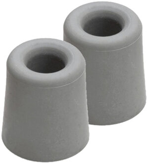 4x stuks deurstopper / deurbuffer rubber grijs 3,3 x 3 cm