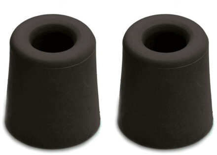 4x stuks deurstopper / deurstoppers rubber zwart 4,8 x 3,7 cm - deurbuffers / deurbuffer / stootblokje