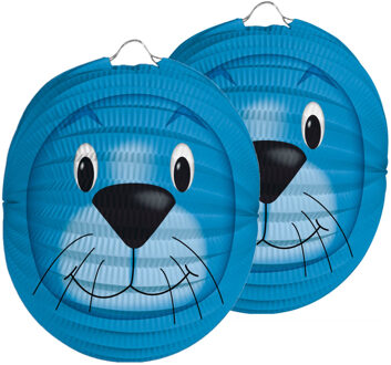 4x stuks dieren thema lampion zeehond 22 cm