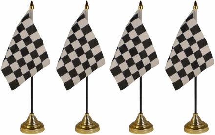 4x stuks finish tafelvlaggetjes 10 x 15 cm met standaard