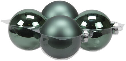 4x stuks glazen kerstballen emerald groen (greenlake) 10 cm mat/glans - Kerstbal