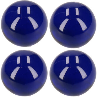 4x stuks glazen knikker donkerblauw 6 cm - Knikkers