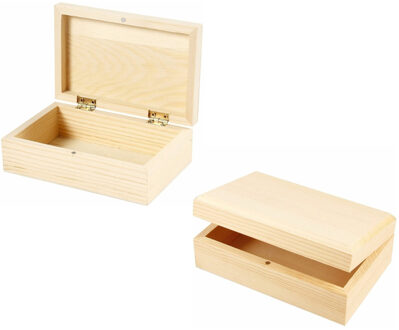 4x stuks houten sieradendoos/dozen/kistjes 14 x 9 x 5 cm - opberg kistjes