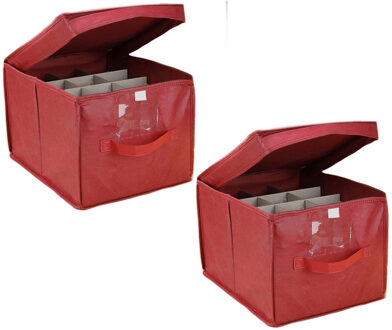 4x stuks kerstballen opruimen/opbergen opbergbox voor 24 kerstballen 30 x 39 cm