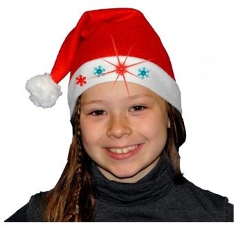 4x stuks kerstmutsen met lampjes voor kinderen