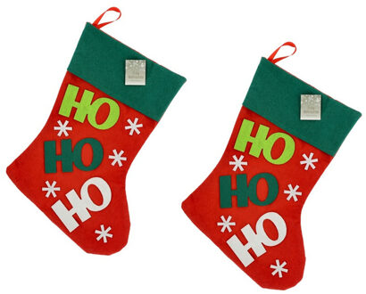 4x stuks kerstsok rood/groen Ho Ho Ho 45 cm cm kerstversiering/kerstdecoratie