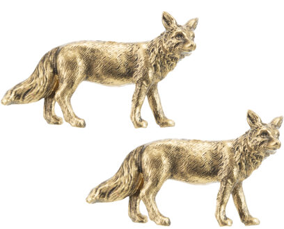 4x stuks kunststof kersthangers vos goud 9,5 cm kerstornamenten