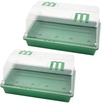 4x stuks kweekbakjes/kweekkasten met deksel 18 x 38 x 24 cm