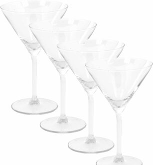 4x stuks luxe Cocktailglazen/martiniglazen 260 ml - Cocktailglazen Transparant