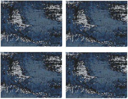 4x Stuks Luxe Stijlvolle Placemats Van Vinyl 40 X 30 Cm Blauw/wit - Placemats Multikleur