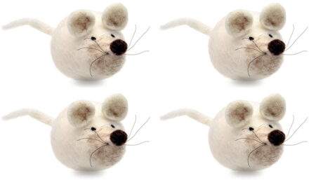 4x stuks maak je eigen dieren muis van vilt DIY pakket