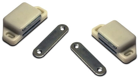 4x stuks magneetsnapper / magneetsnappers wit met metalen sluitplaat 6 x 5,4 x 2,6 cm - Magneet snappers