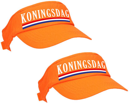4x stuks oranje Koningsdag zonneklep / pet met Hollandse vlag voor dames en heren