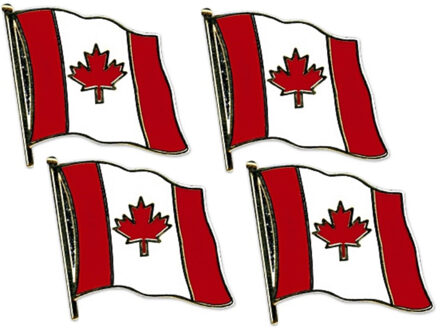 4x stuks pin speldje/broche vlag Canada 20 mm