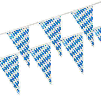 4x stuks Plastic Bayern Oktoberfest vlaggetjes slingers