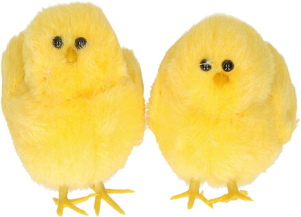 4x stuks pluche mini kuikentjes geel 9 cm