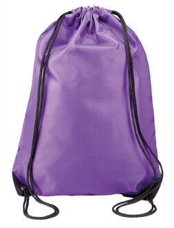 4x stuks sport gymtas/draagtas paars met rijgkoord 34 x 44 cm van polyester