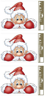 4x stuks velletjes kerst raamstickers kerstman 21 x 32 cm