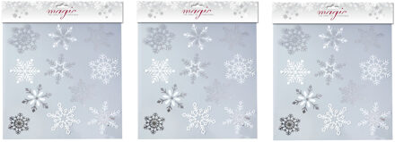 4x stuks velletjes raamstickers sneeuwvlokken 30,5 cm raamversiering/raamdecoratie