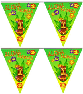 4x stuks vlaggenlijn Hawaii thema party van 5 meter