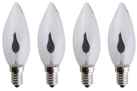 4x stuks vlam lampenbolletjes E14 kleine fitting - Decoratie Halloween en sfeer party deco lights/lampjes