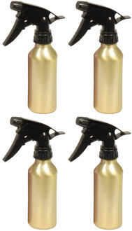 4x stuks waterverstuiver metallic goud 200 ml