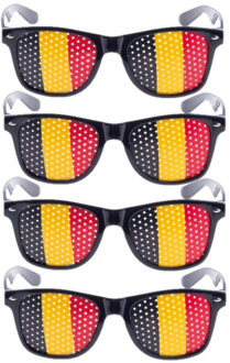 4x stuks zwarte Belgie supporters bril voor volwassenen
