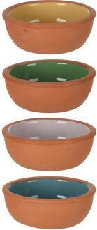 4x Tapas schaaltjes - 150 ml - terracotta 10 x 4 cm - Snack en tapasschalen Bruin