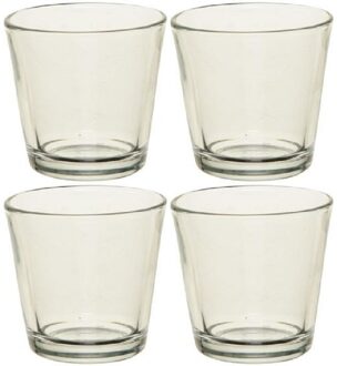 4x Theelichthouders transparant 7 cm - Action products