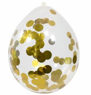 4x Transparante ballon gouden confetti 30 cm