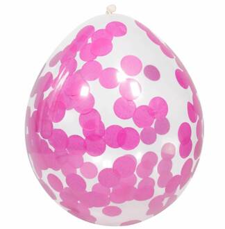 4x Transparante ballon roze confetti 30 cm