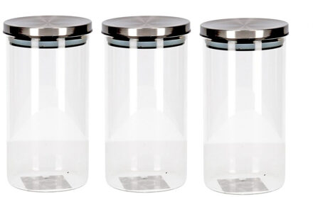 4x Transparante voorraadbussen/voorraadpotten van glas 900 ml