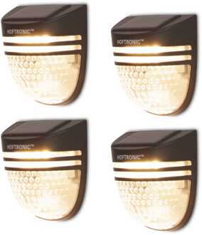 4x Tropo Solar wandlamp 0.2 Watt Warm wit incl. Zwart
