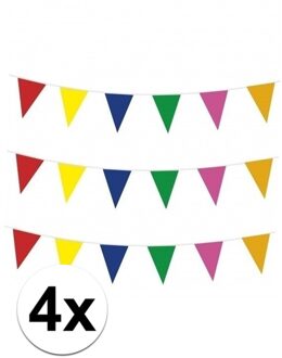 4x Vlaggenlijn gekleurd 10 meter