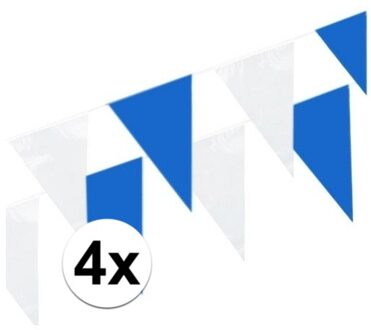 4x Vlaggenlijnen blauw/wit 10 meter