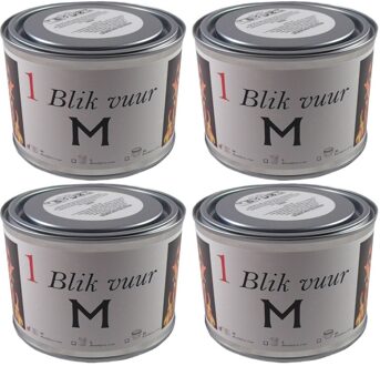 4x Vuurblik tuinfakkel 11 x 7,5 cm 4 branduren - Fakkels Zilverkleurig