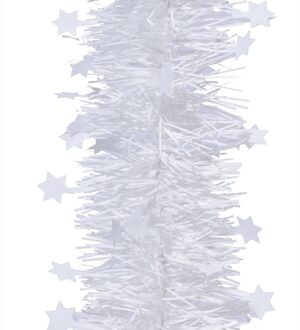 4x Winter witte sterren kerstslingers 10 x 270 cm kerstboom