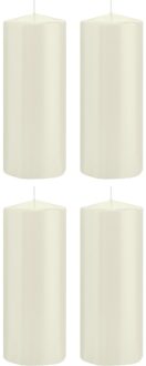 4x Witte cilinderkaarsen/stompkaarsen 8 x 20 cm 119 branduren