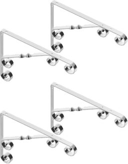 4x Witte stalen plankdragers Jutta 18 x 13 cm tot 30 kg