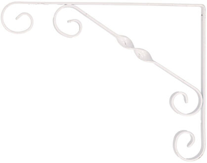 4x Witte stalen plankdragers Jutta 23 x 18 cm tot 30 kg