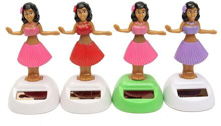 4x Zonne-energie Dancing Hula Meisje Swingende Bobble Speelgoed Cadeau Voor Auto Decoratie