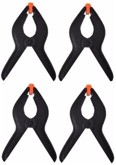 4x Zwarte hobby lijmklemmen 10 cm - Marktkraam klemmen/ hobbyklemmen 4 stuks