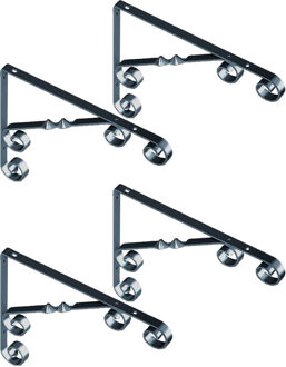 4x Zwarte stalen plankdragers Jutta 18 x 13 cm tot 30 kg