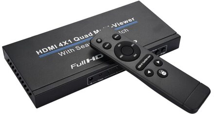 4X1 Multi-Viewe Hdmi Quad Screen Real Time Multiviewer Met Hdmi Naadloze Switcher Functie Volledige 3D 1080P Switcher voor Pc (Eu Plu