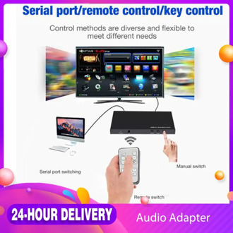 4x1 Quad Video Switcher Multi-Viewer Video Mixer HDMI Switch with Remote Control 4 In 1 Out Processor with 5 Display Modes
