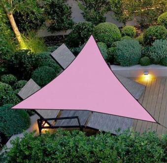 4X4X4m Familie Patio Zwembad Driehoek Vaste Oversized Waterdichte Luifel Luifel Binnenplaats Zonnescherm Doek Tent Met Touw 03 roze 3X3X3m