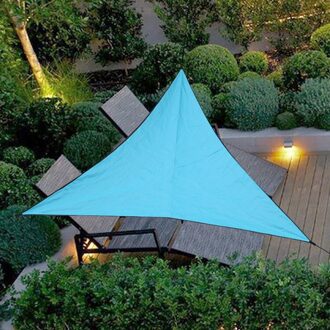 4X4X4m Familie Patio Zwembad Driehoek Vaste Oversized Waterdichte Luifel Luifel Binnenplaats Zonnescherm Doek Tent Met Touw 04 blauw 3X3X3m